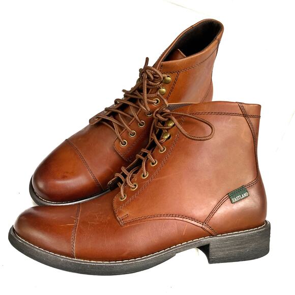 Eastland Chestnut Leather Cap Toe Boots | Heritage Workwear Americana Style - Picture 11 of 16